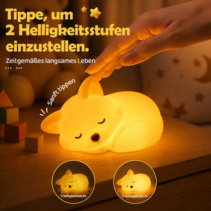 Nachtlicht Fuchs – USB, Dimmbar, Silikon, LED Lampe