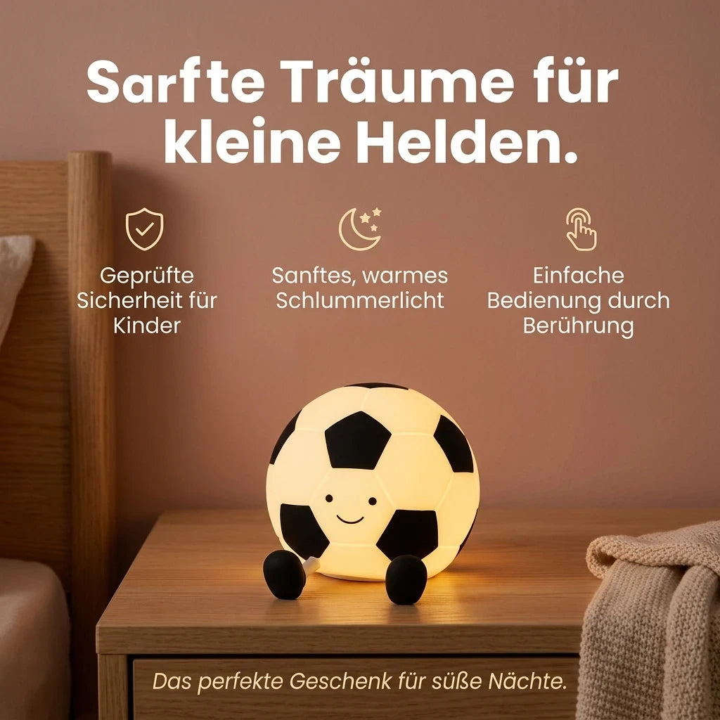 Fußball Nachtlicht – 3 Stufen, Silikon, USB, Dimmbar