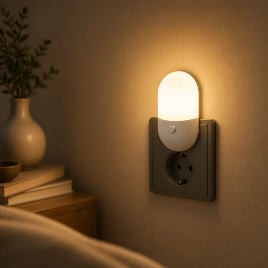 Steckdosen mit Nachtlicht – Schalter, LED, Augenschutz