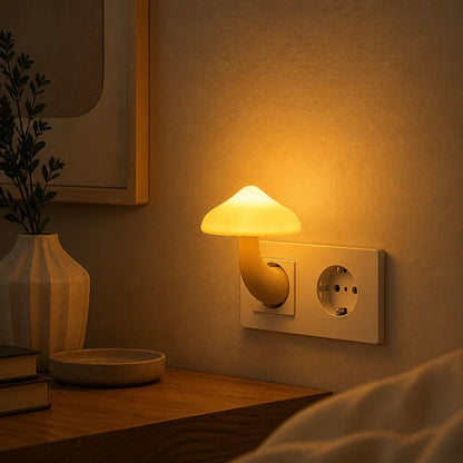 Nachtlicht Steckdose Pilz – Lichtsensor, LED, EU Plug