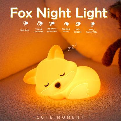Nachtlicht Fuchs – USB, Dimmbar, Silikon, LED Lampe