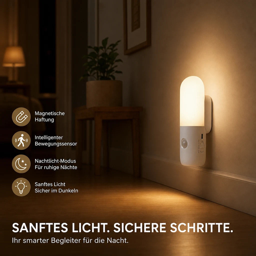 Nachtlicht Bewegung – USB, Dimmbar, Tragbar, LED Lampe