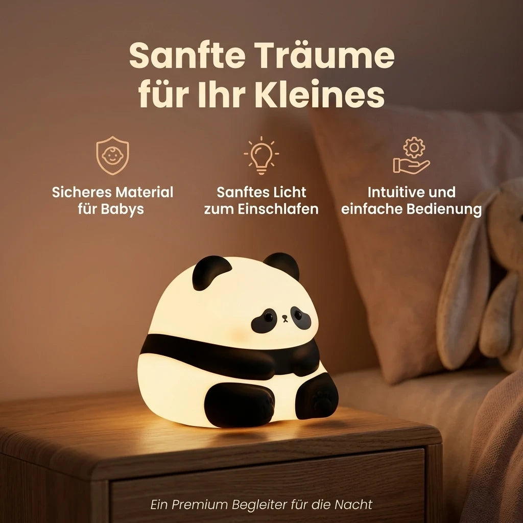 Nachtlicht Panda Sitzend – Wiederaufladbar, Silikon, Timer