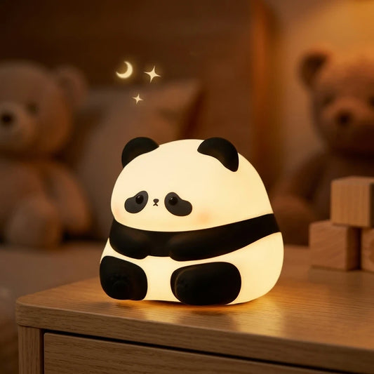 Nachtlicht Panda Sitzend – Wiederaufladbar, Silikon, Timer