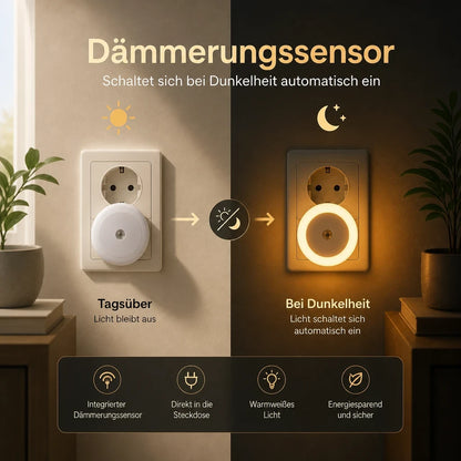 Nachtlicht Steckdose AURA – Automatischer Lichtsensor