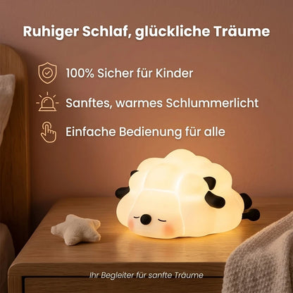 Nachtlicht Schaf – USB, Silikon, Timer, weich leuchtend