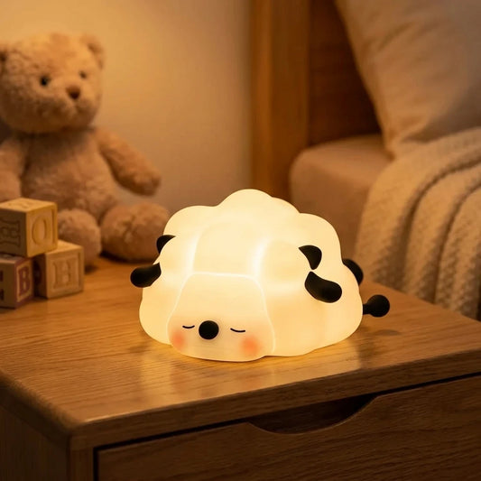 Nachtlicht Schaf – USB, Silikon, Timer, weich leuchtend