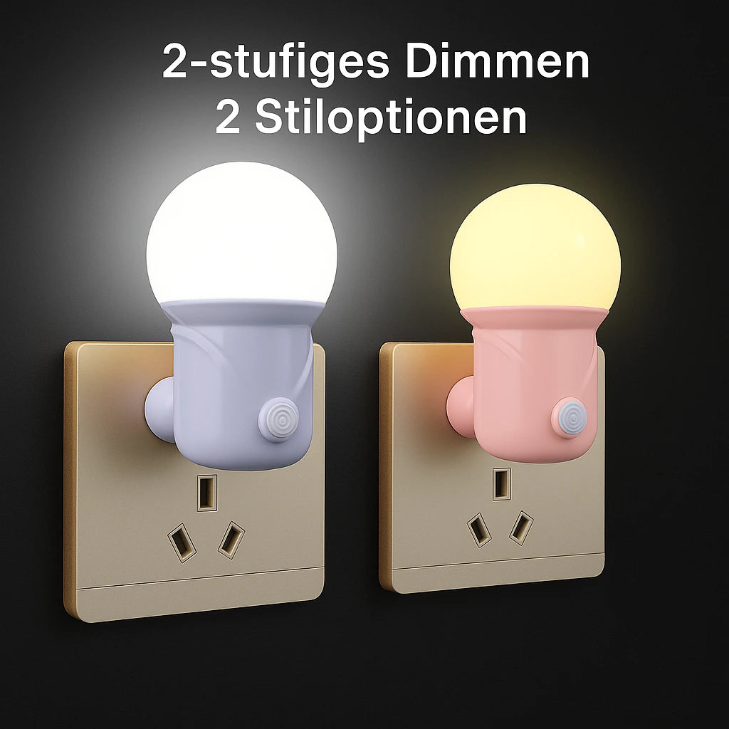 Nachtlicht Steckdose Mobil – 2 Farben, Augenschonend