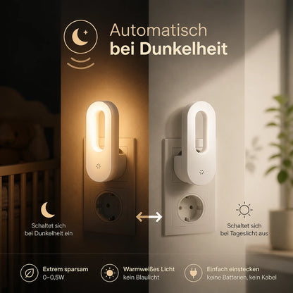 Stilllicht Steckdose – Dämmerungssensor, warmweiß, LED