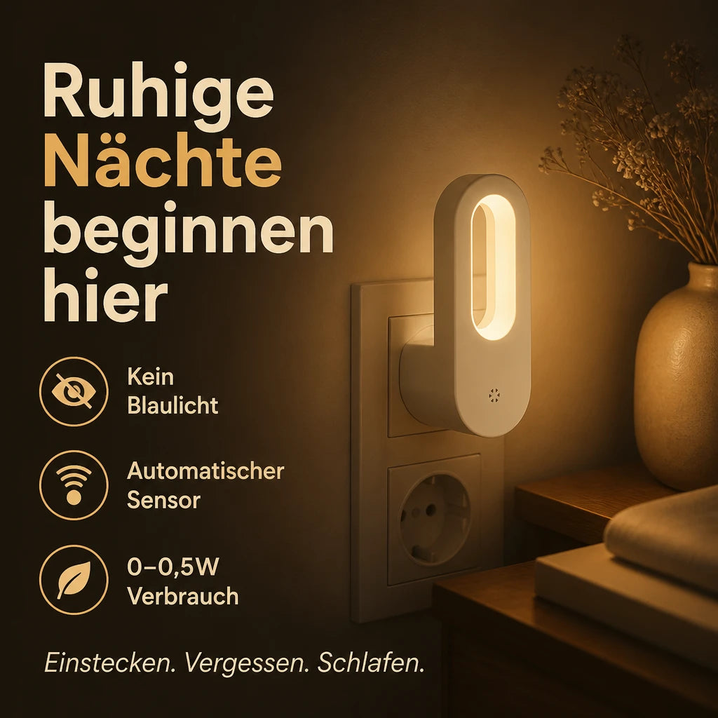 Stilllicht Steckdose – Dämmerungssensor, warmweiß, LED