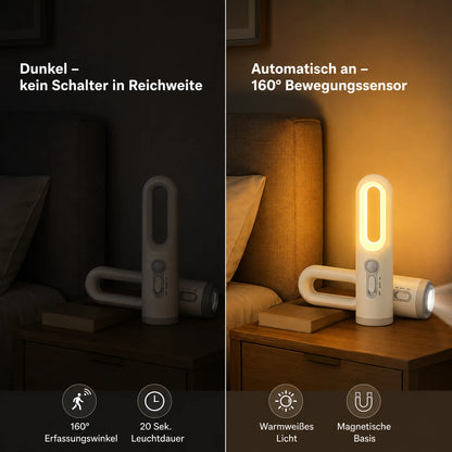 Stilllicht Taschenlampe – Bewegungssensor, 2-in-1 LED