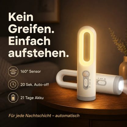 Stilllicht Taschenlampe – Bewegungssensor, 2-in-1 LED