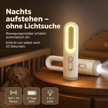 Stilllicht Taschenlampe – Bewegungssensor, 2-in-1 LED
