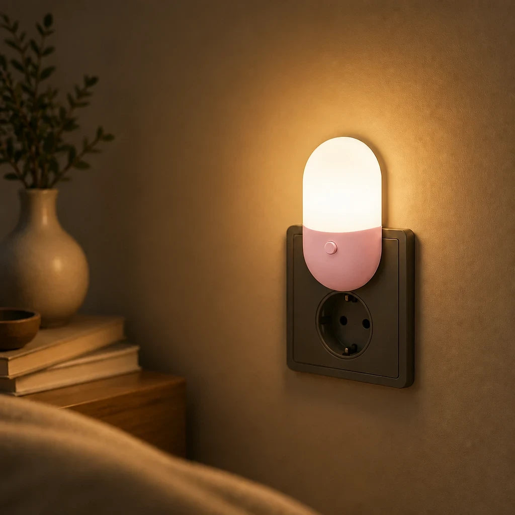 Steckdosen mit Nachtlicht – Schalter, LED, Augenschutz