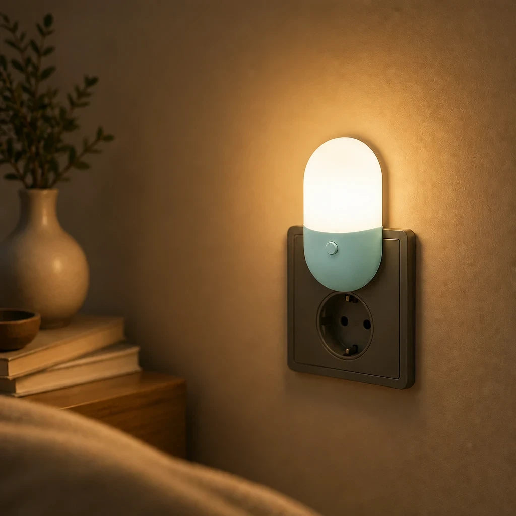 Steckdosen mit Nachtlicht – Schalter, LED, Augenschutz