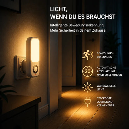 Nachtlicht Bewegung LED 2-in-1 –Taschenlampe, Plug-In