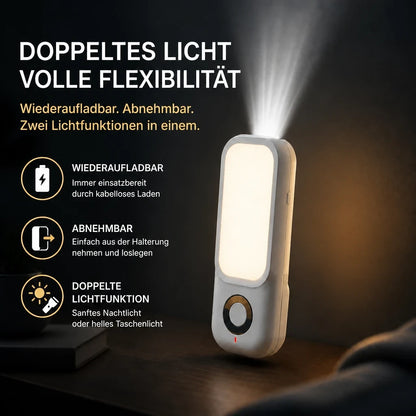 Nachtlicht Bewegung LED 2-in-1 –Taschenlampe, Plug-In