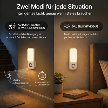 Nachtlicht Bewegung LED 2-in-1 –Taschenlampe, Plug-In