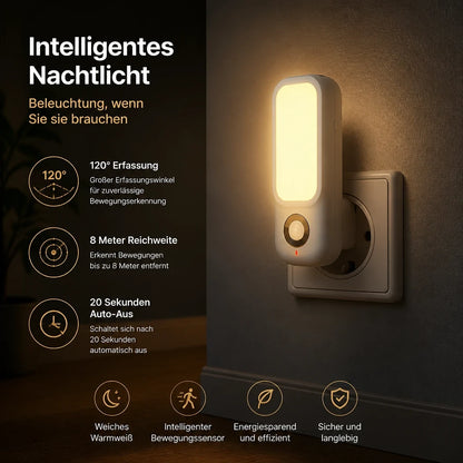 Nachtlicht Bewegung LED 2-in-1 –Taschenlampe, Plug-In