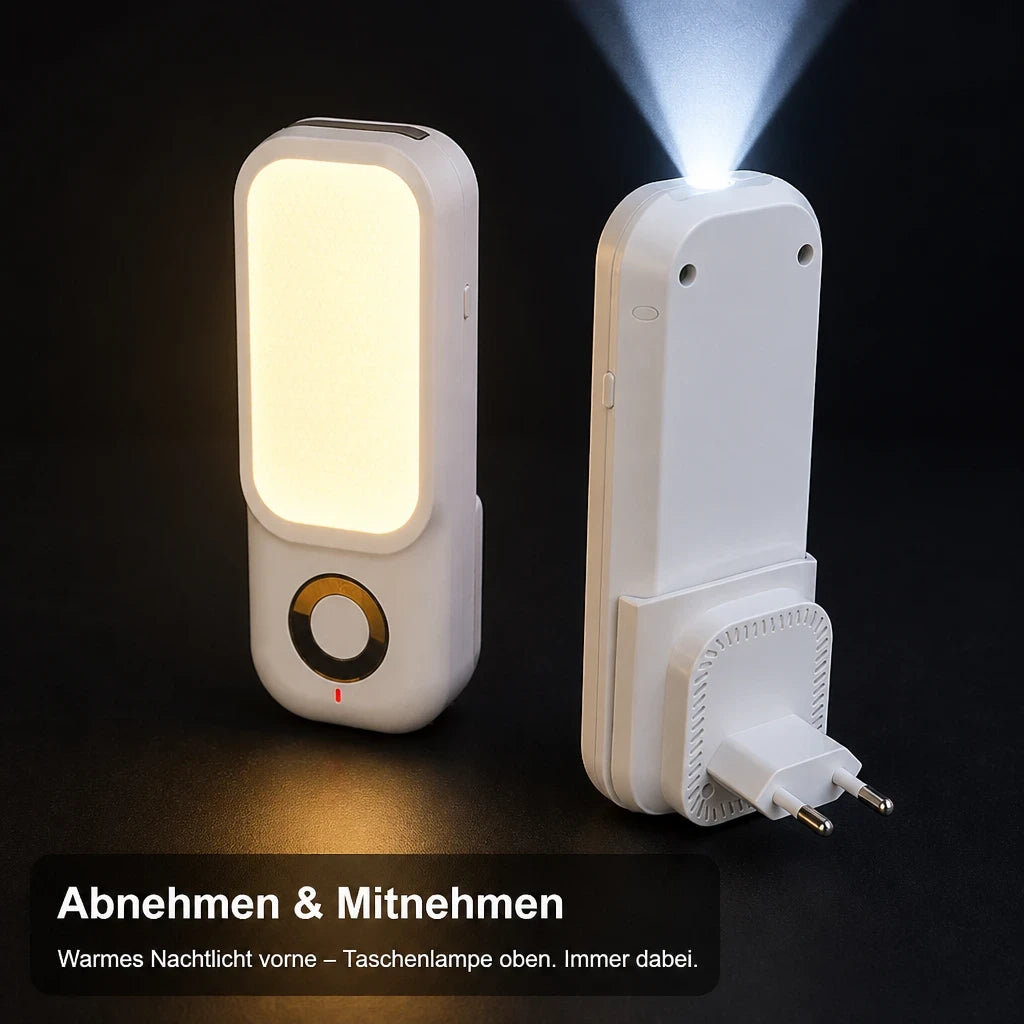 Nachtlicht Bewegung LED 2-in-1 –Taschenlampe, Plug-In