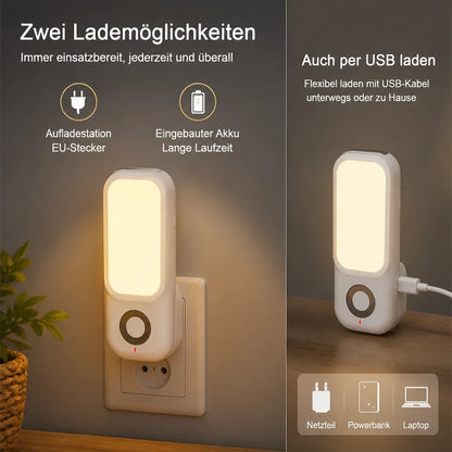 Nachtlicht Bewegung LED 2-in-1 –Taschenlampe, Plug-In