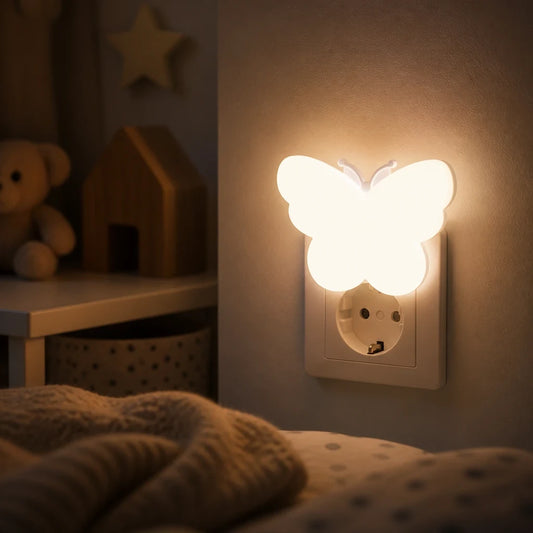 Schmetterling Nachtlicht Steckdose mit Sensor