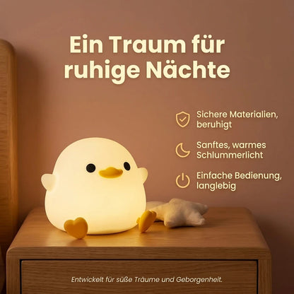 Nachtlicht Ente Flach – Touch, wiederaufladbar, Silikon
