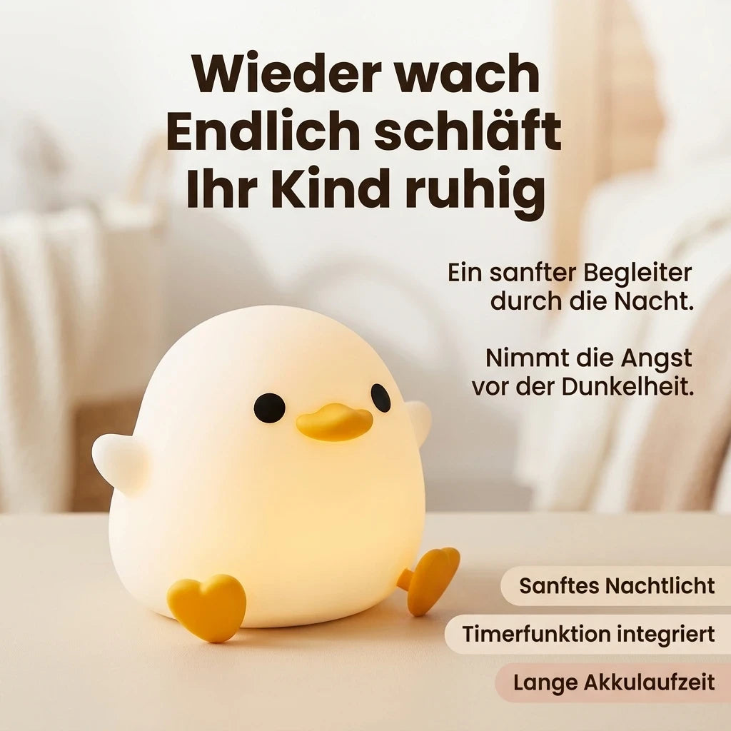 Nachtlicht Ente Flach – Touch, wiederaufladbar, Silikon