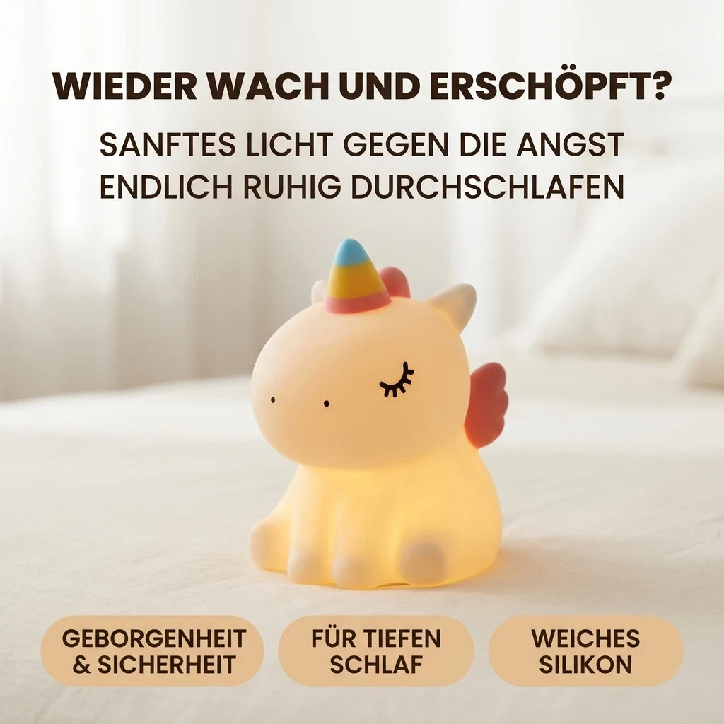 Nachtlicht Einhorn – Regenbogen, Touch, Silikon, Dimmbar