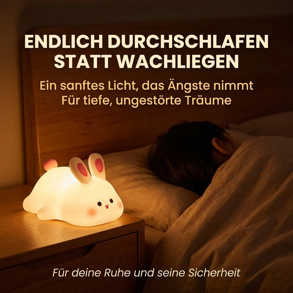 LED Nachtlicht Hase – Wiederaufladbar, Silikon, Timer