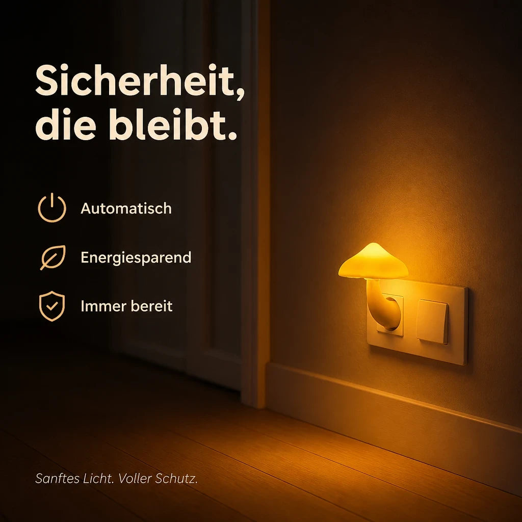 Nachtlicht Steckdose Pilz – Lichtsensor, LED, EU Plug